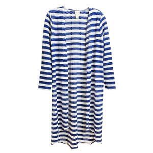 Chico's Tess Cardigan Cover Up Eyelet Mess Striped Duster